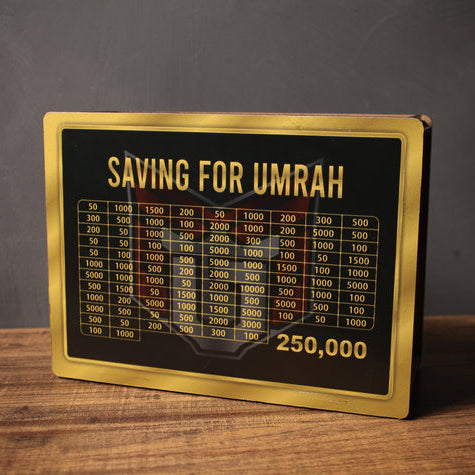 Wooden Umrah Savings Box with Target Tracker