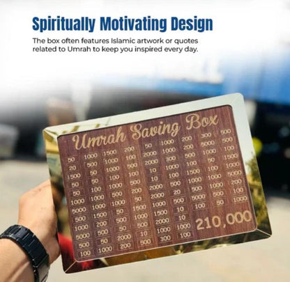 Wooden Umrah Savings Box with Target Tracker